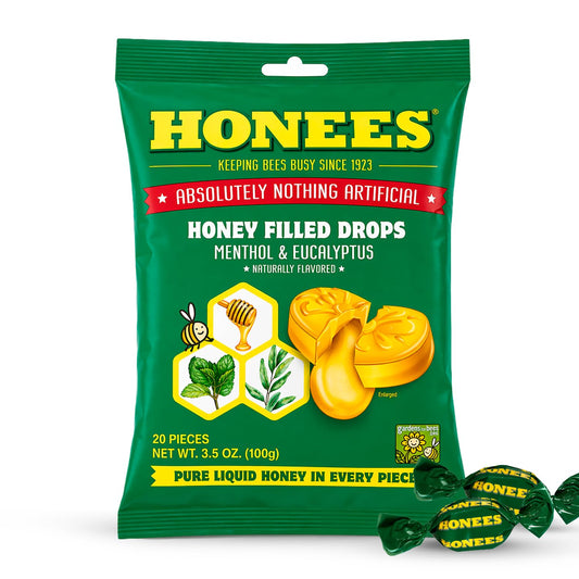 Honees Honey Menthol Cough Drops 20-Piece