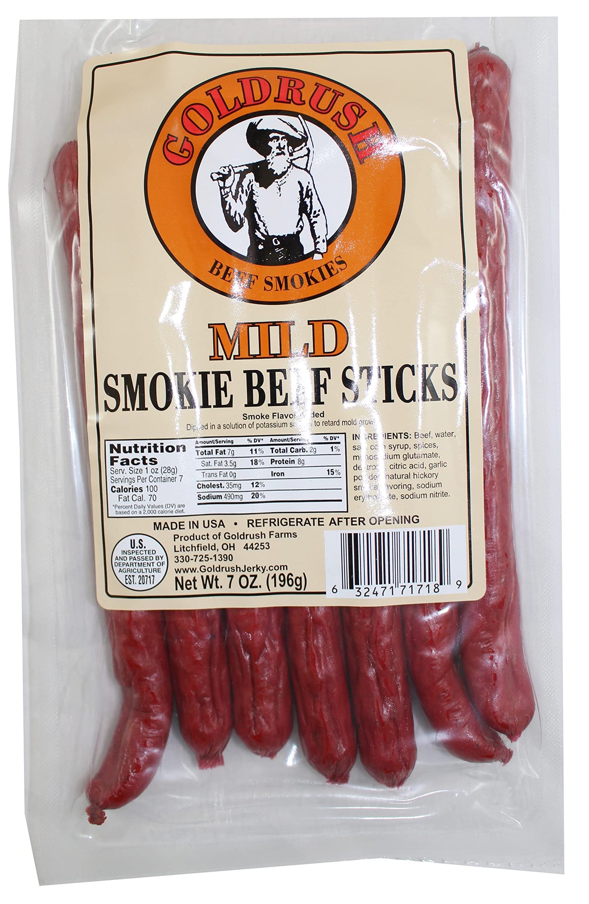 Goldrush Beef Sticks Mild 7 oz