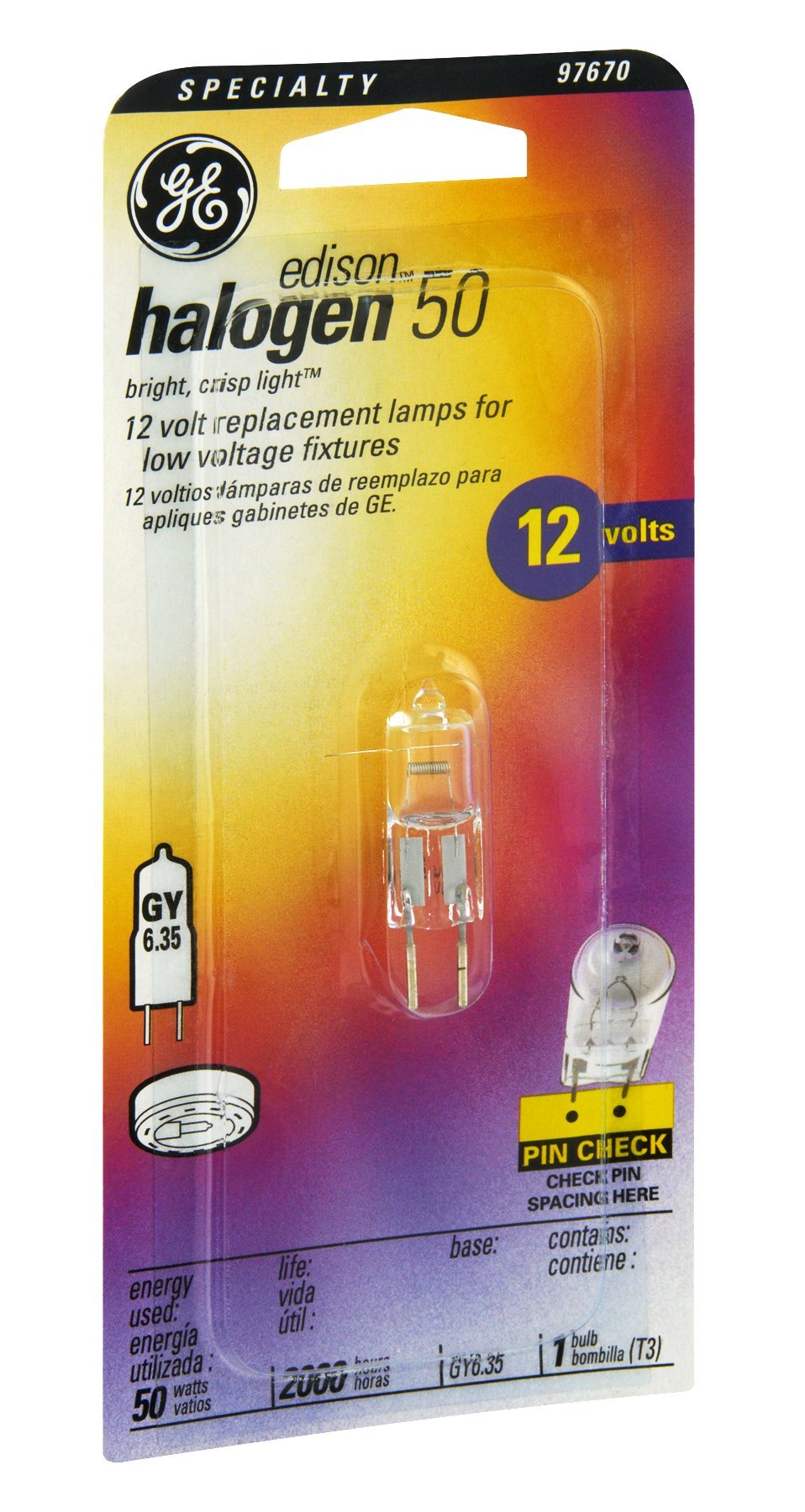 GE 97670 50W Edison Halogen Light Bulb