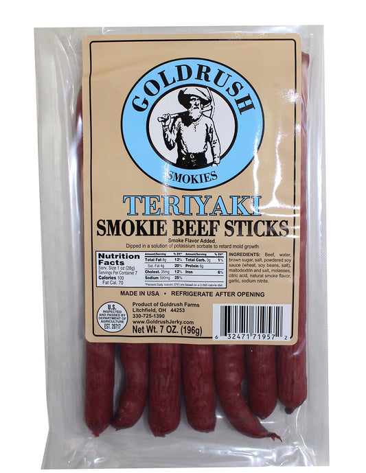 Goldrush Beef Smokie Sticks Teriyaki 7 oz
