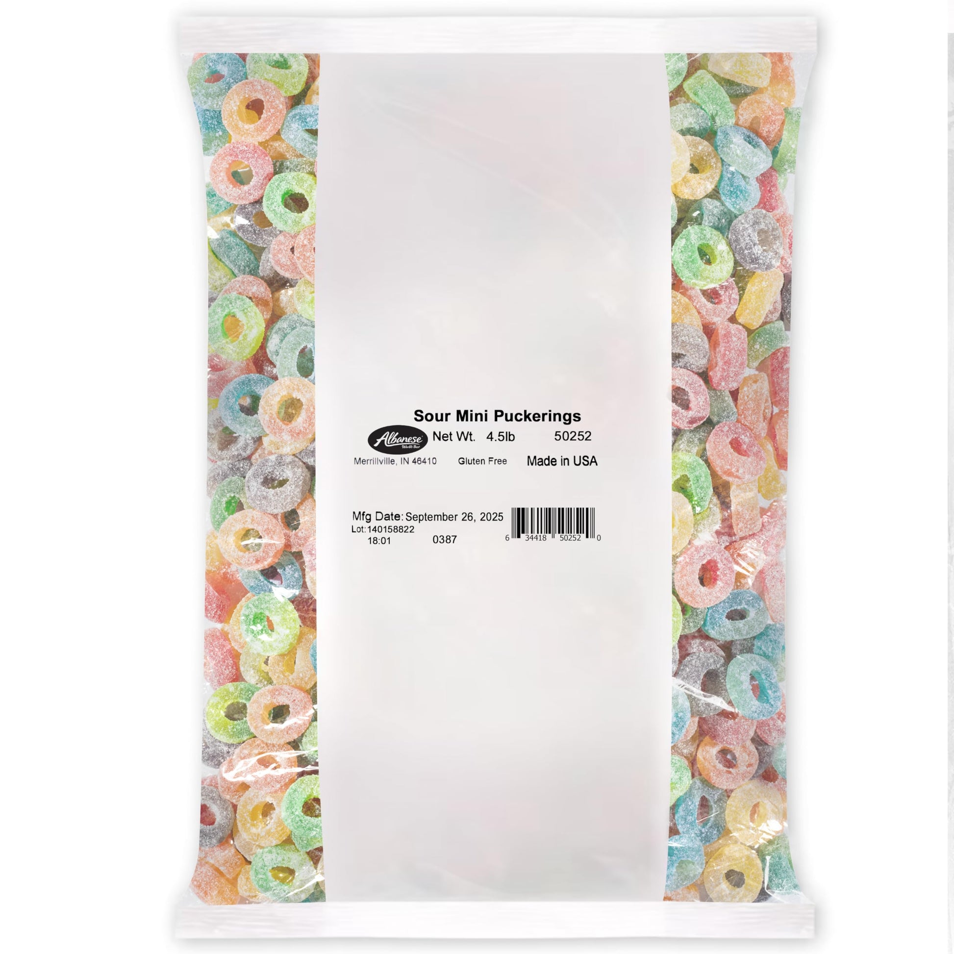 Albanese Sour Mini Puckerings Gummi Candy 4.5lb Bulk