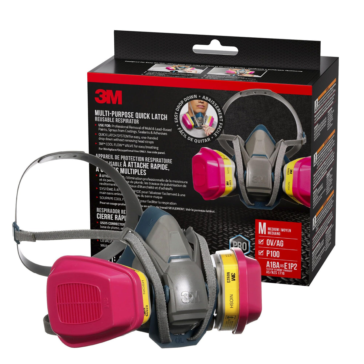 3M Quick Latch Multi-Purpose Respirator 65023 Medium