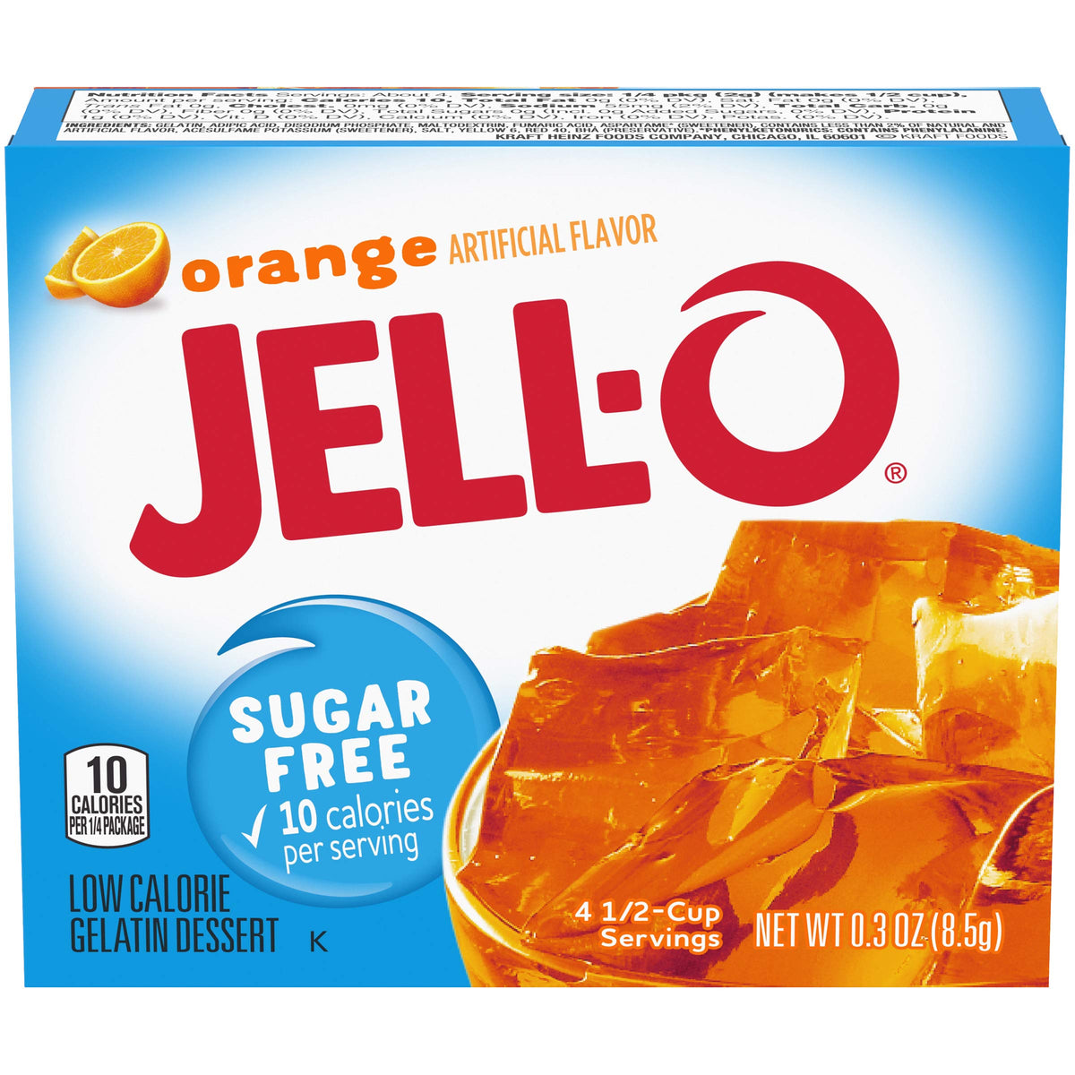 JELL-O Orange Sugar Free Gelatin Mix 0.3 oz