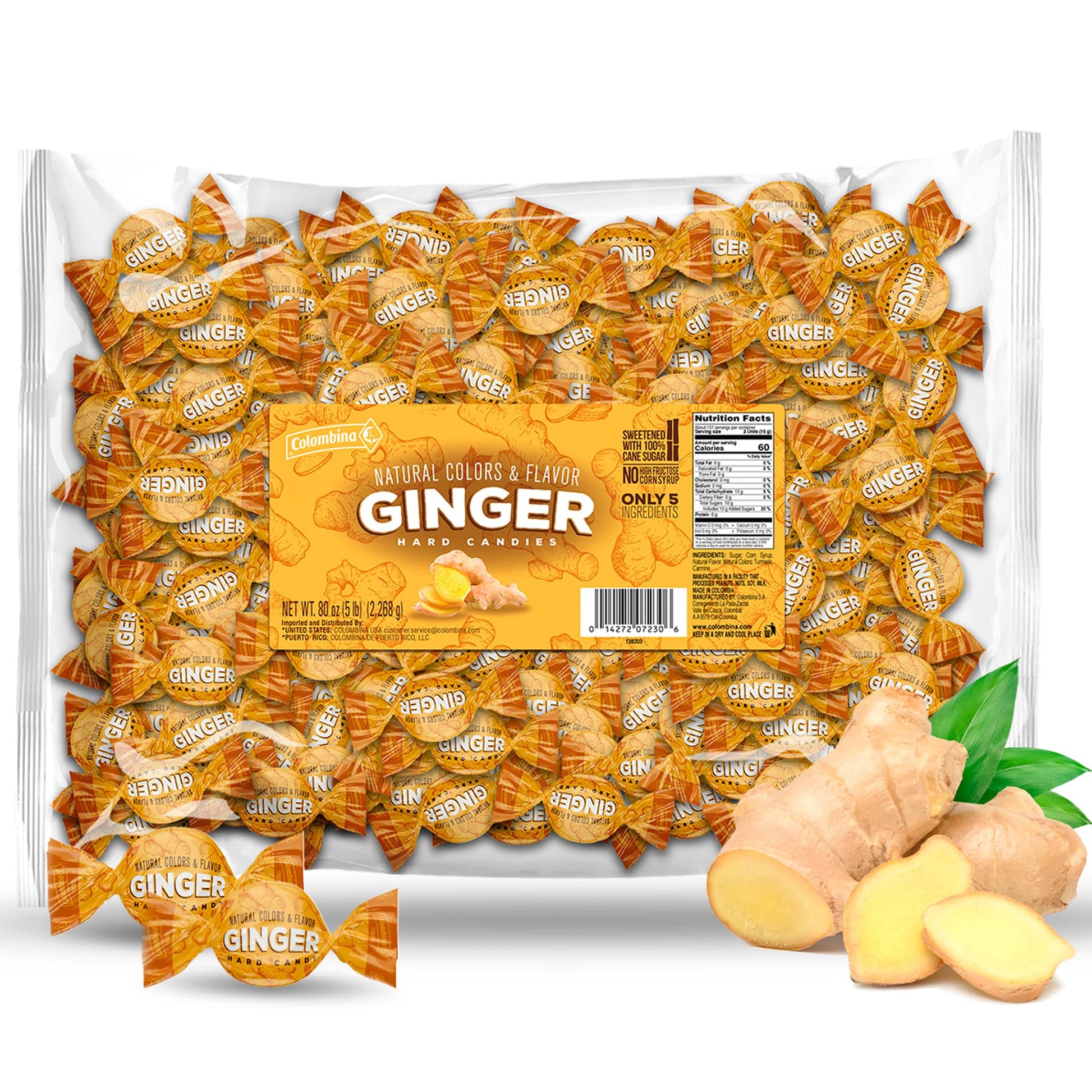 Colombina Ginger Hard Candy 5l