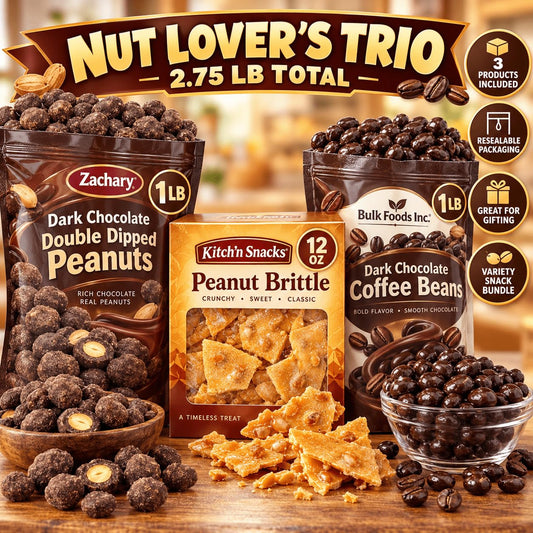 Bulk Dark Chocolate Espresso Beans 1lb Nut Trio