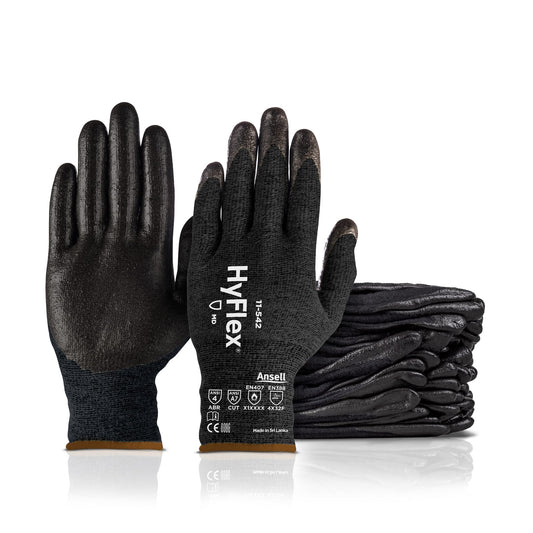 Ansell HyFlex 11-542 Kevlar Work Gloves, Size 10, 12 Pairs