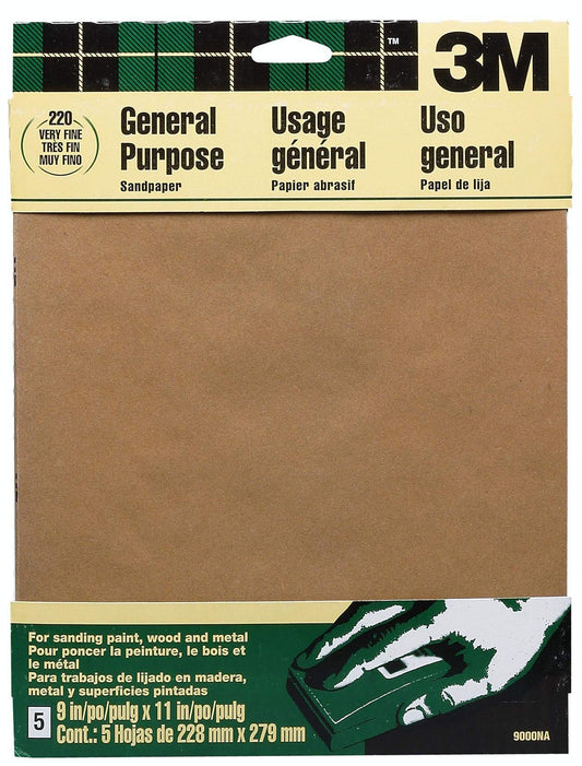 3M 9000NA Extra Fine Sandpaper Sheets 9" x 11"