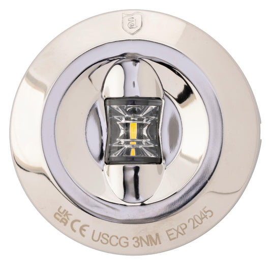attwood 6556-7 Universal Watertight Marine Boat LED Round 3 Nautical Mile Transom Light
