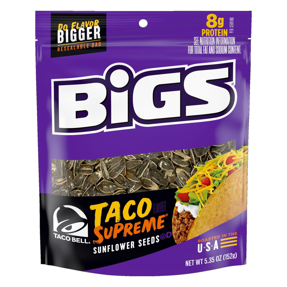 BIGS Sunflower Seeds Taco Bell Taco Supreme 5.35 oz Pack of 12
