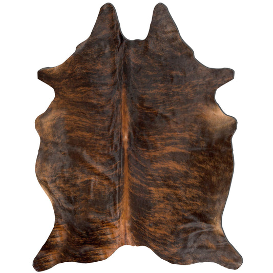 Natural Kobe Cowhide Area Rugs for Living Room and Bedroom | Handmade 100% Cow Rug with Low Pile | Shed-Resistant Home and Office Rug, Dark Brindle, 6 ft x 7 ft