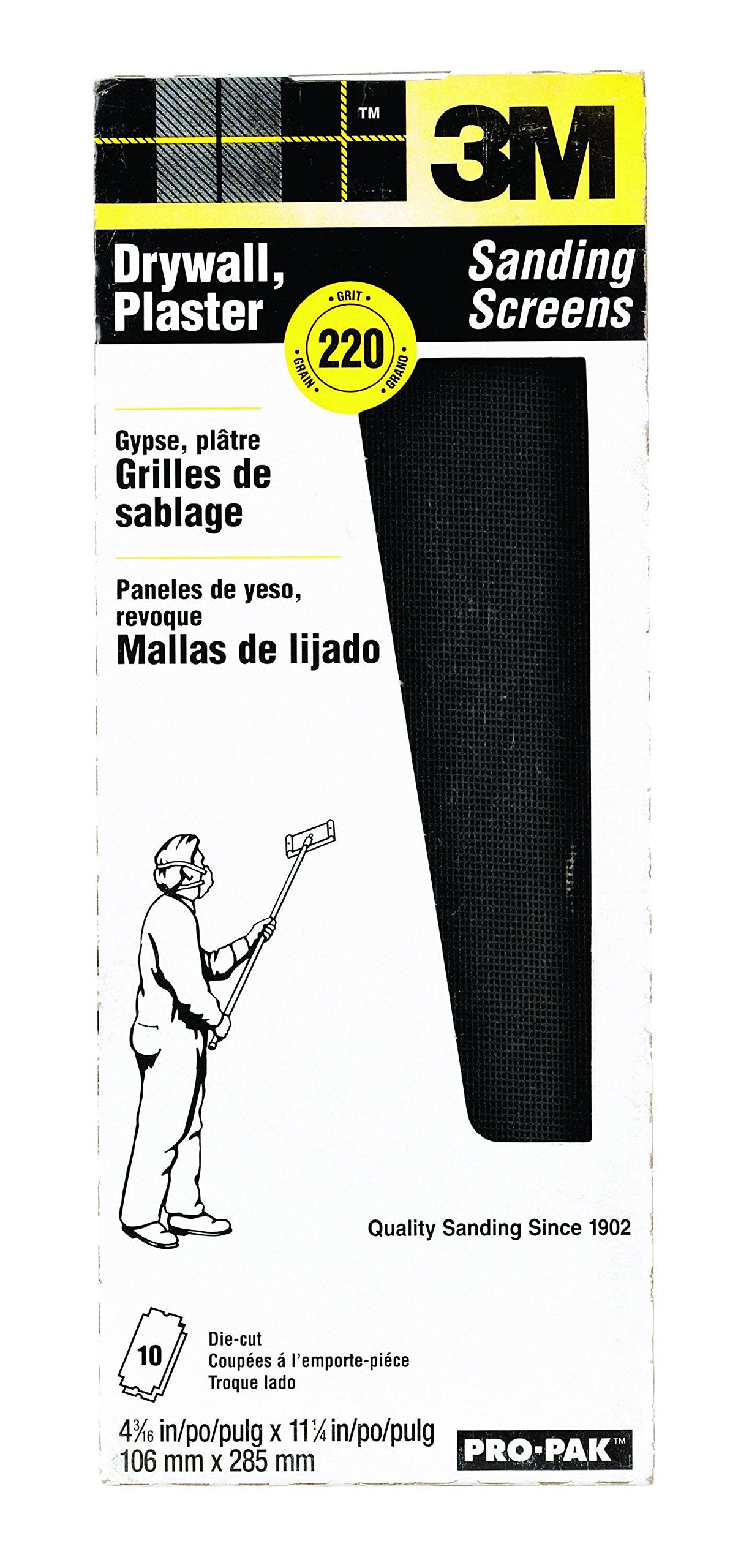 3M 99436 10-Count Fabricut 220-Grit Waterproof Drywall Sanding Screen - Quantity 10