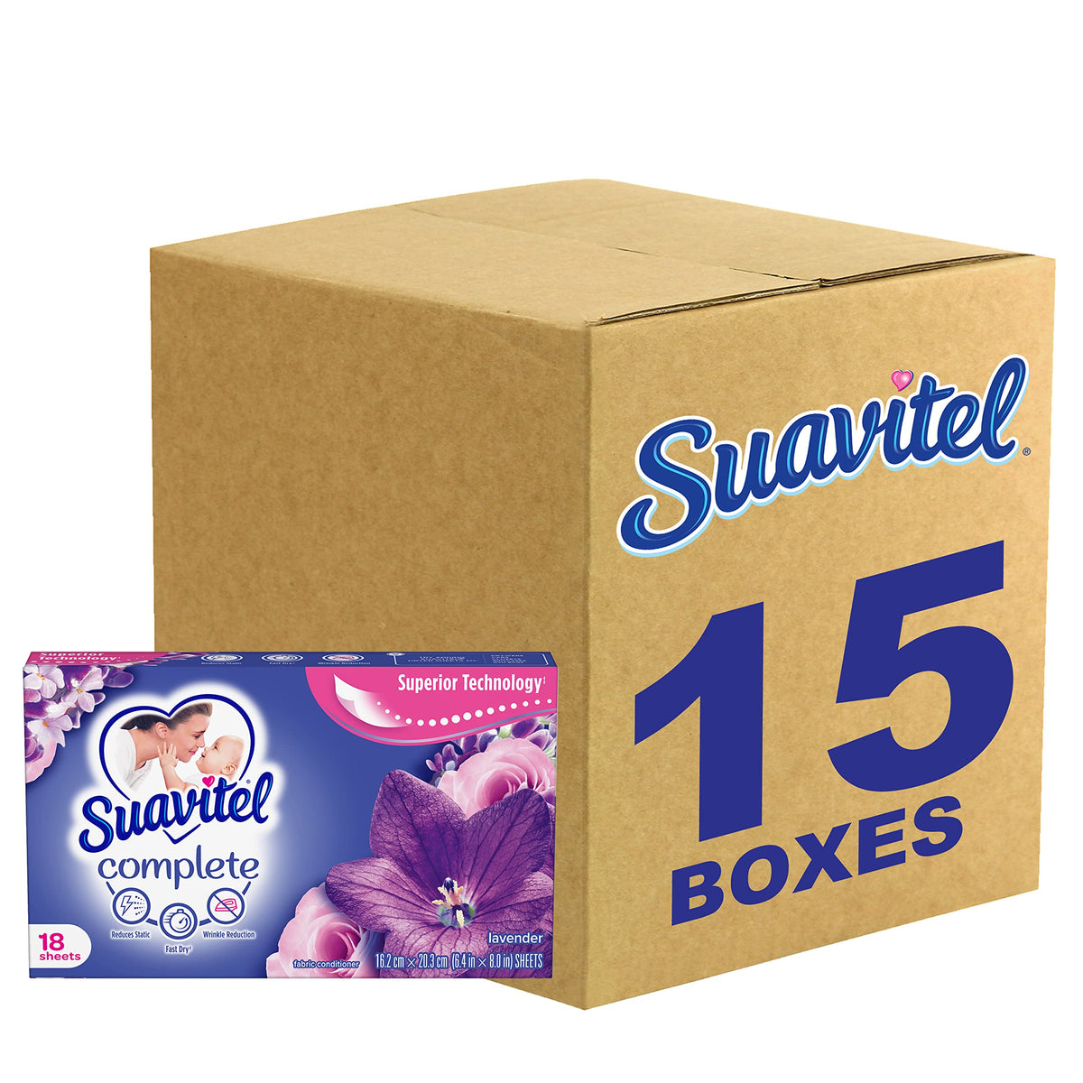 Suavitel Complete Dryer Sheets Lavender 18 Sheets