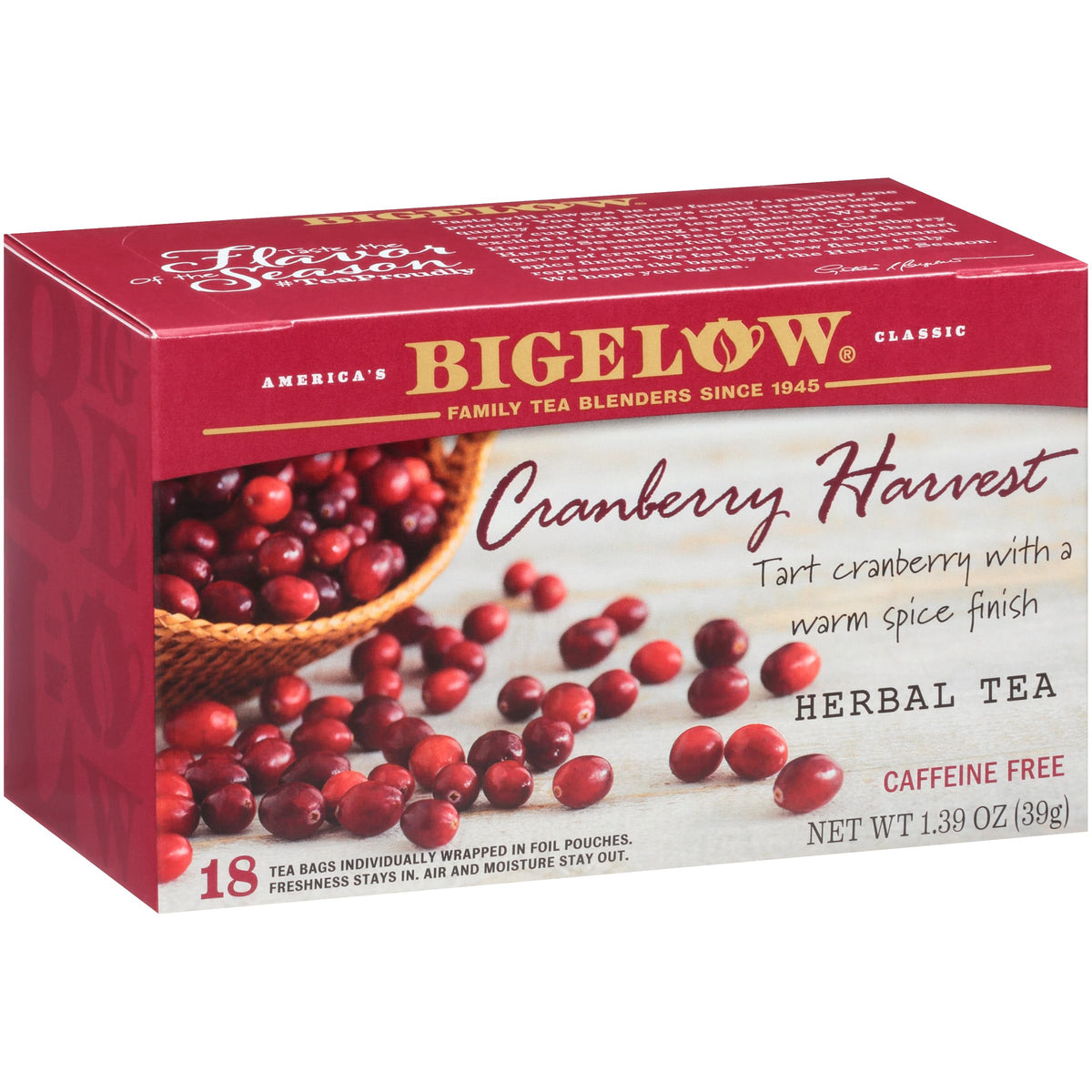 Bigelow Cranberry Harvest Herbal Tea, 18 Ct, 6 Pack