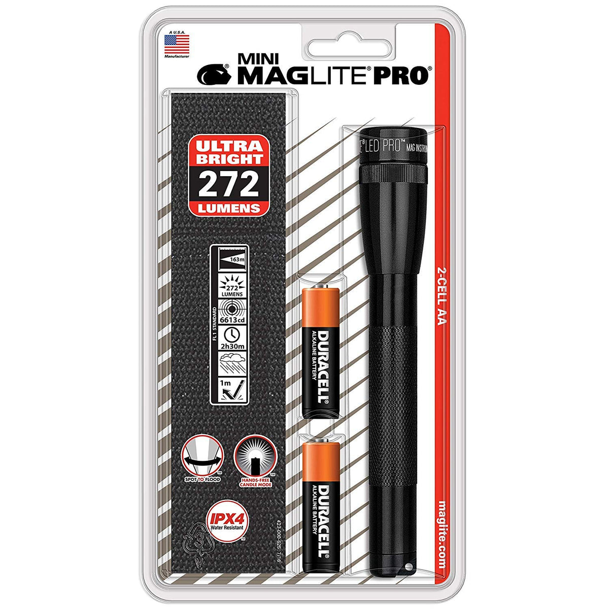 MAGLITE SP2P01H 272-Lumen Mini MAGLITE(R) LED Pro Flashlight (Black)