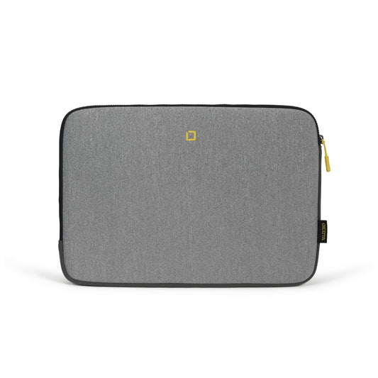 Dicota Skin Case 13-14.1 Inch Flow Laptop Notebook Computer Tablet Bag Sleeve, Stretch Neoprene Sleeve Notebook Case, Grey/Yellow