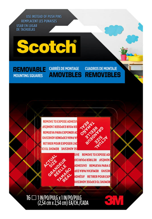 3M Scotch Removable Double-Sided Mounting Squares 108AMS-SML-36 36-Pack