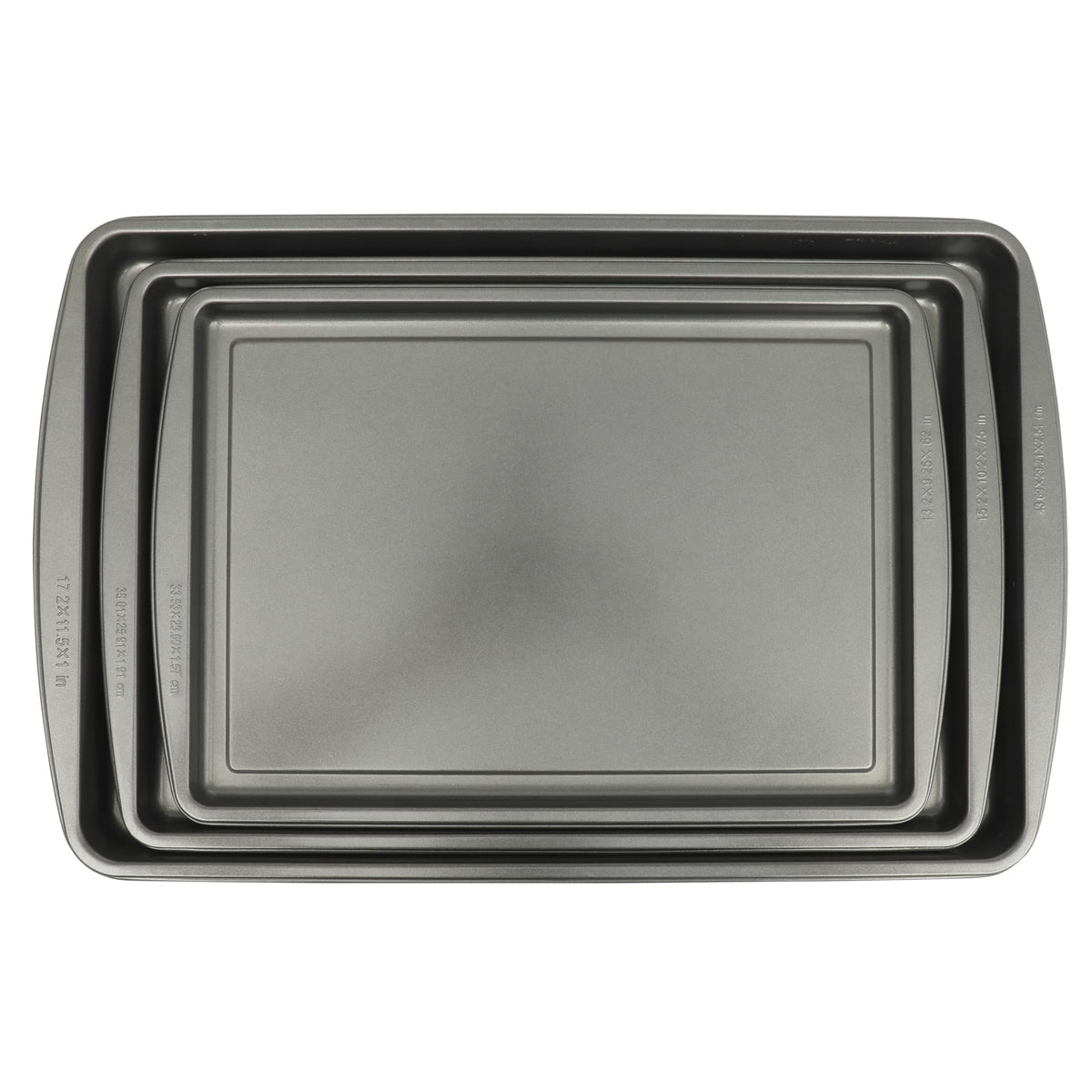 Gibson Home 3-Piece Nonstick Baking Pan Set