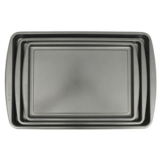 Gibson Home 3-Piece Nonstick Baking Pan Set