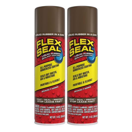 Flex Seal Spray Rubber Sealant, Brown, 14 oz, 2-Pack