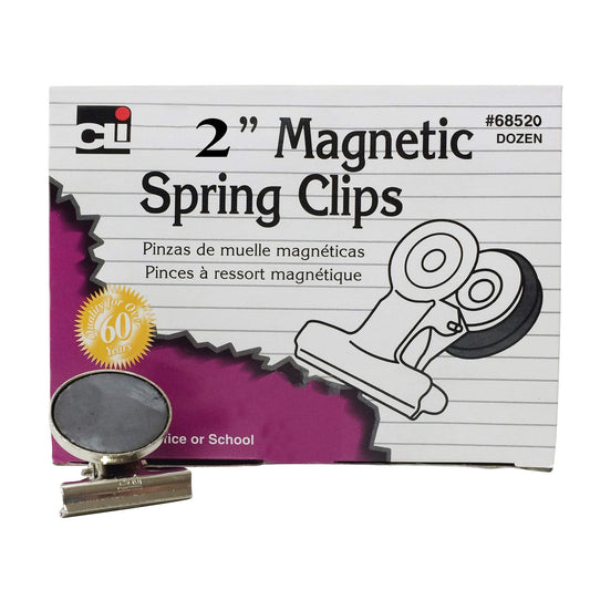 Charles Leonard Magnetic Spring Clips 2" CHL68520BN 36 Pack