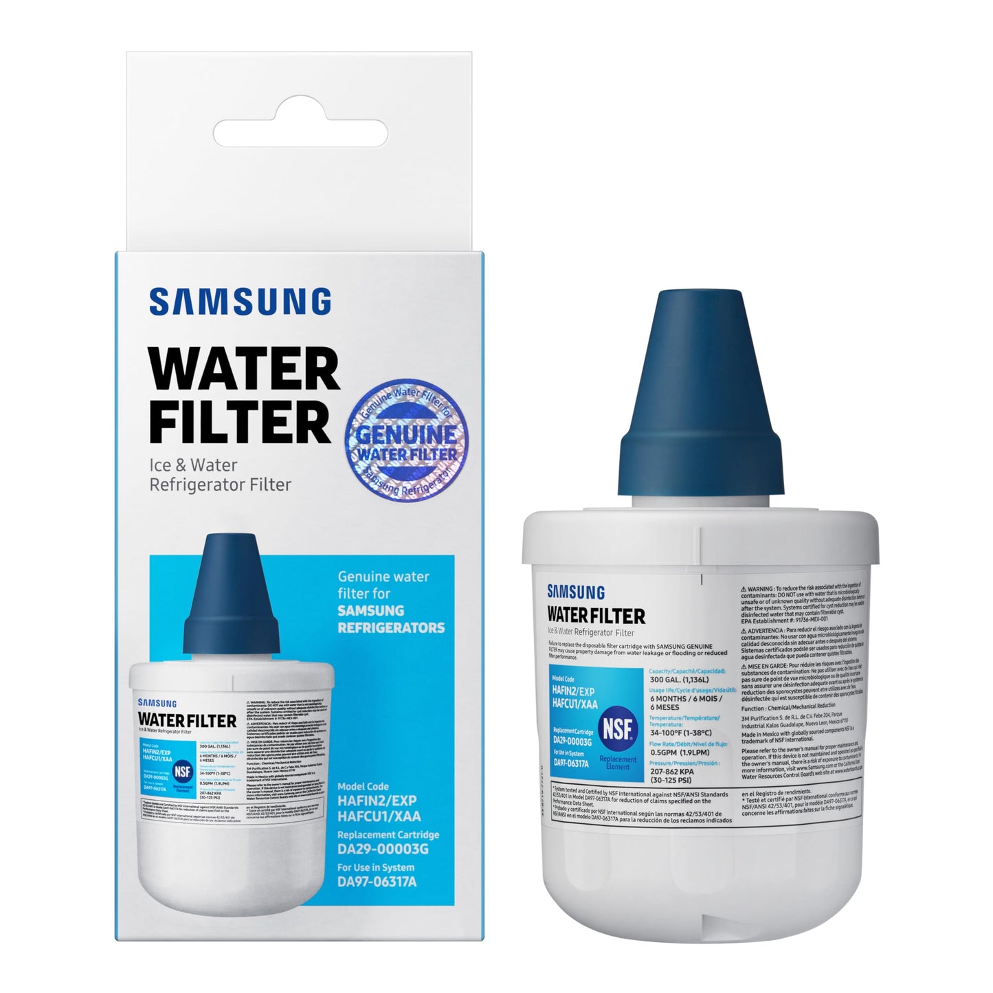 Samsung Genuine DA29-00003G Refrigerator Water Filter, 1 Pack (Packaging may vary))