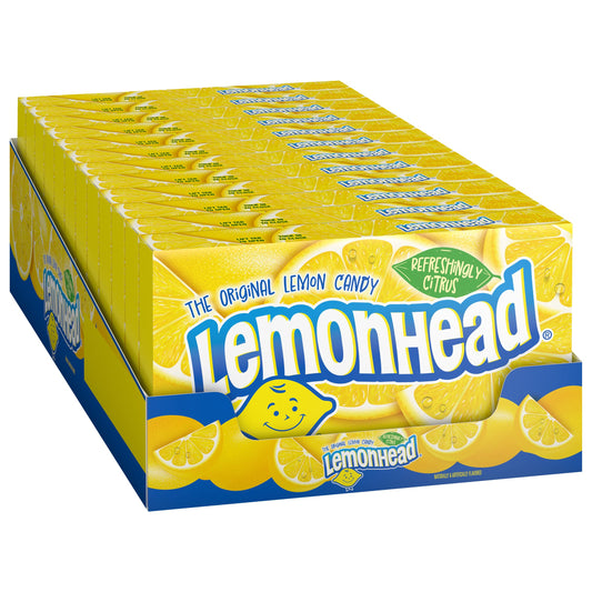 Lemonhead Hard Lemon Candy, Tangy & Sweet, Theater Box, 5 oz, 12 Ct