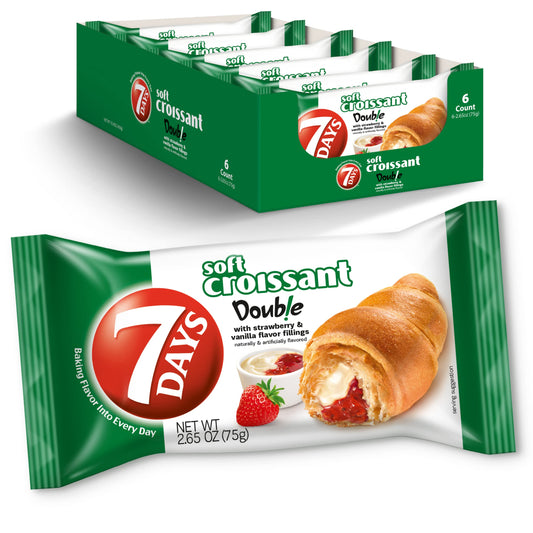 7DAYS Soft Croissant Strawberry Vanilla 2.65oz 6-Pack