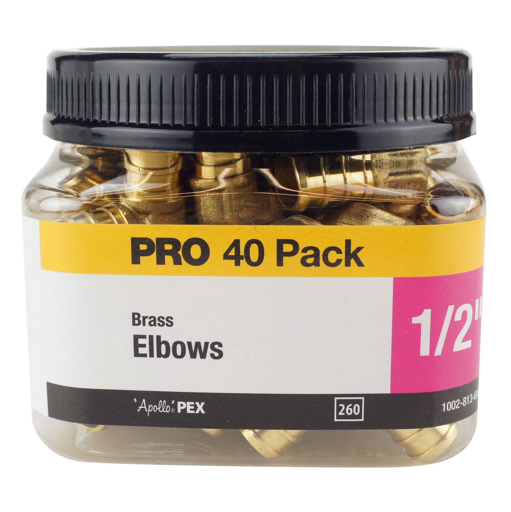 ApolloPEX 1/2" Brass PEX Barb 90° Elbow 40 Pack