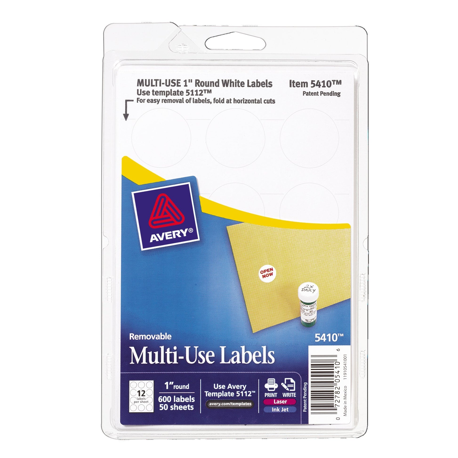 Avery Removable Multi-Use Round Labels 1-Inch 600-Pack