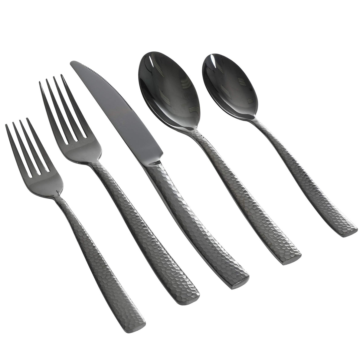 Gibson Elite Stonehenge 20-Piece Flatware Set, Black