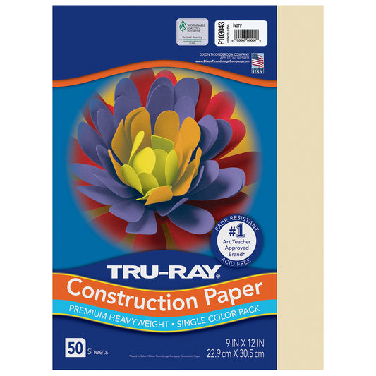 Pacon Tru-Ray Construction Paper 9" x 12" 50 Sheets