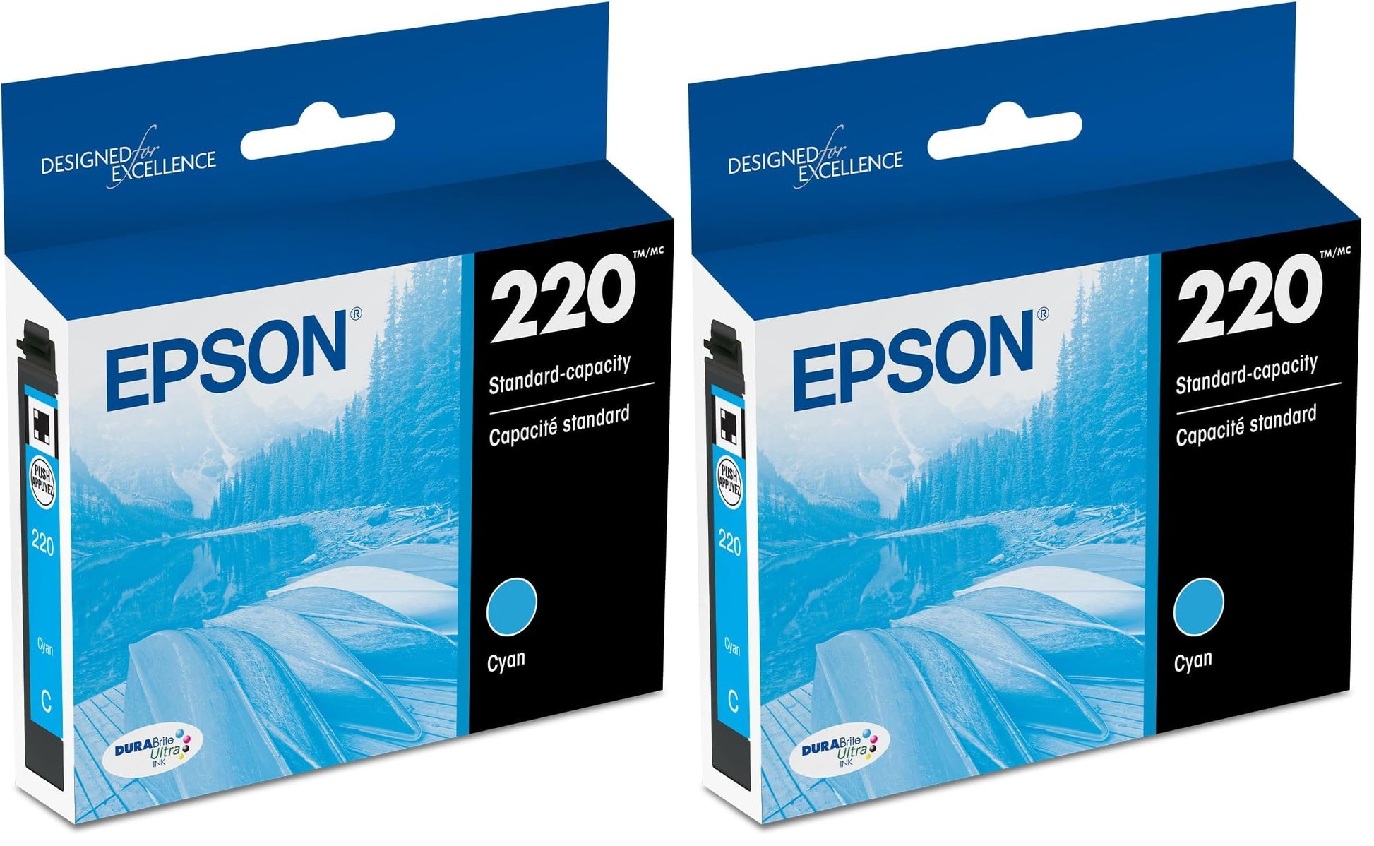Epson T220 DURABrite Ultra Cyan Ink Cartridge 2-Pack