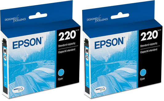Epson T220 DURABrite Ultra Cyan Ink Cartridge 2-Pack