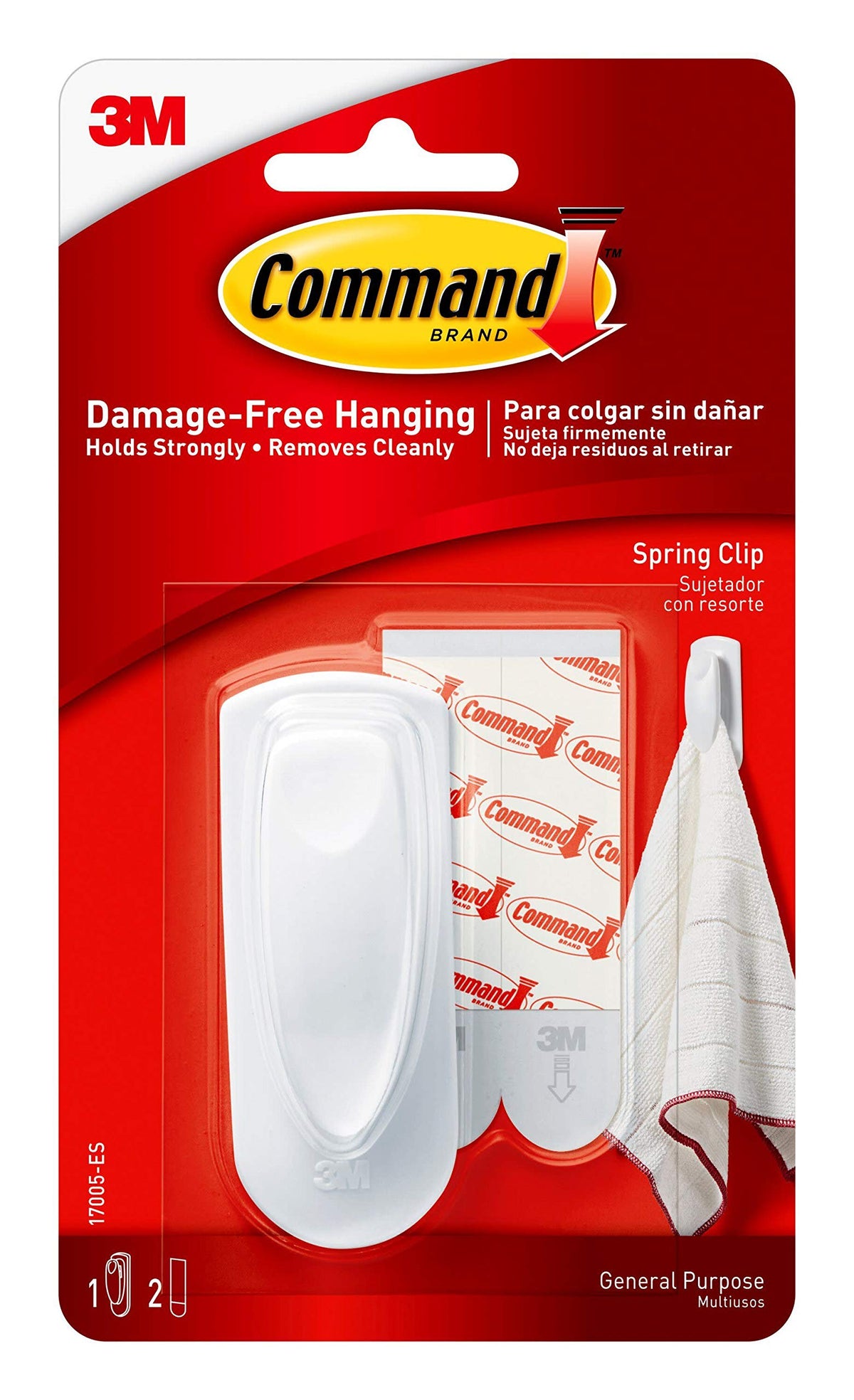 3M Command Medium Spring Clip White 1-Clip