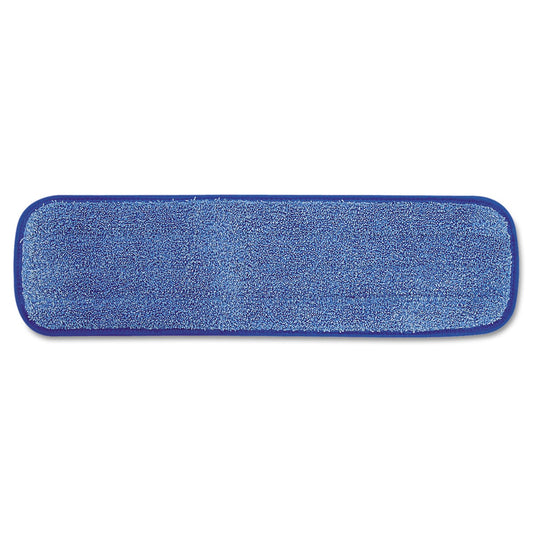 Rubbermaid Commercial Products Mop Head for Microfiber Damp Mop, 18-Inch, Blue, Heavy-Duty Single Sided Cleaning Cloth for Hardwood/Tile/Laminated Floors in Kitchen/Lobby/Office