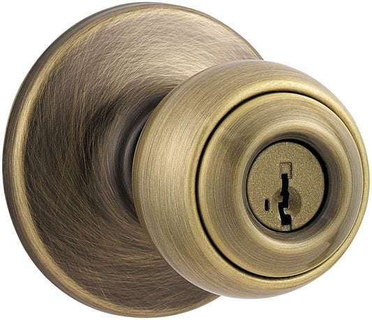 Kwikset Polo 400P-S Keyed Entry Lever Set Antique Brass