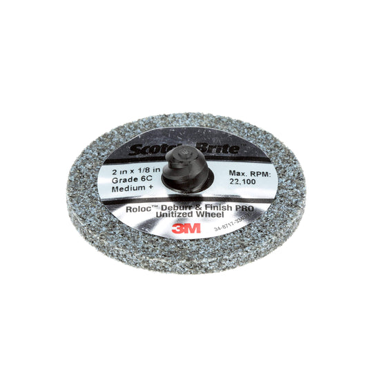 Scotch-Brite™ Roloc™ Deburr and Finish PRO TR Unitized Wheel, 3 in x 1/8 in x NH 4C MED+