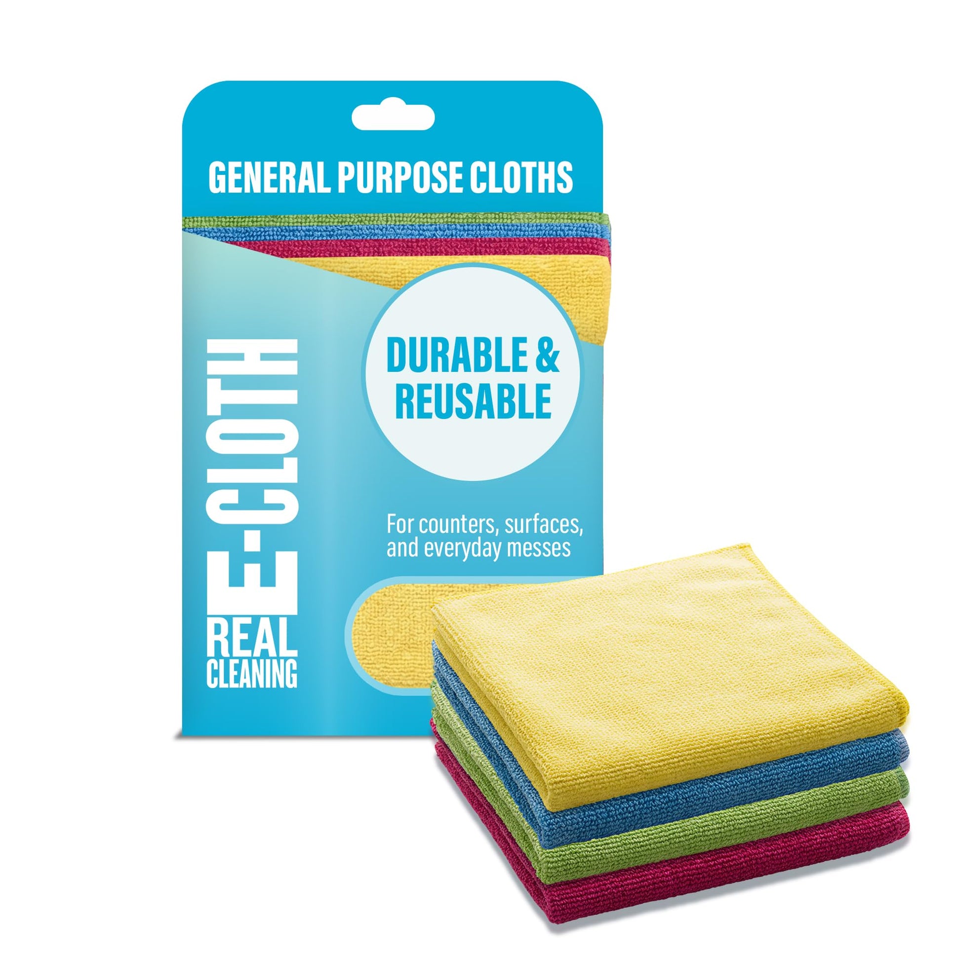 E-Cloth Microfiber Cloth, World's Leading Premium Microfiber Cleaning Cloth, Twice as Durable as Competition, 1 Year Guarantee, Ideal for Kitchen, Countertops, Sinks, and Bathrooms, Assorted, 1 Pack