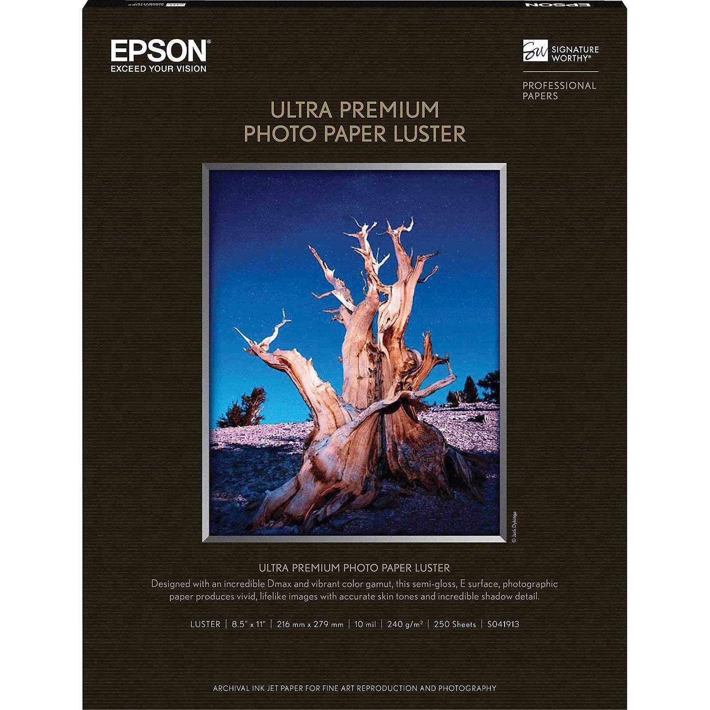 Epson Ultra Premium Luster Photo Paper 8.5x11 250 Sheets