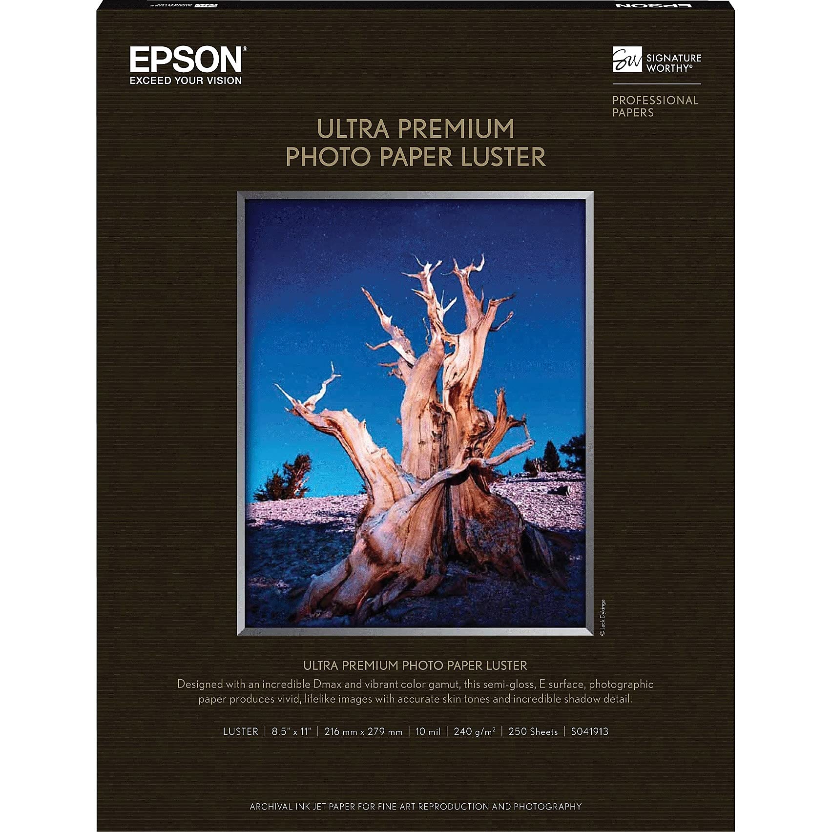 Epson Ultra Premium Luster Photo Paper 8.5x11 250 Sheets