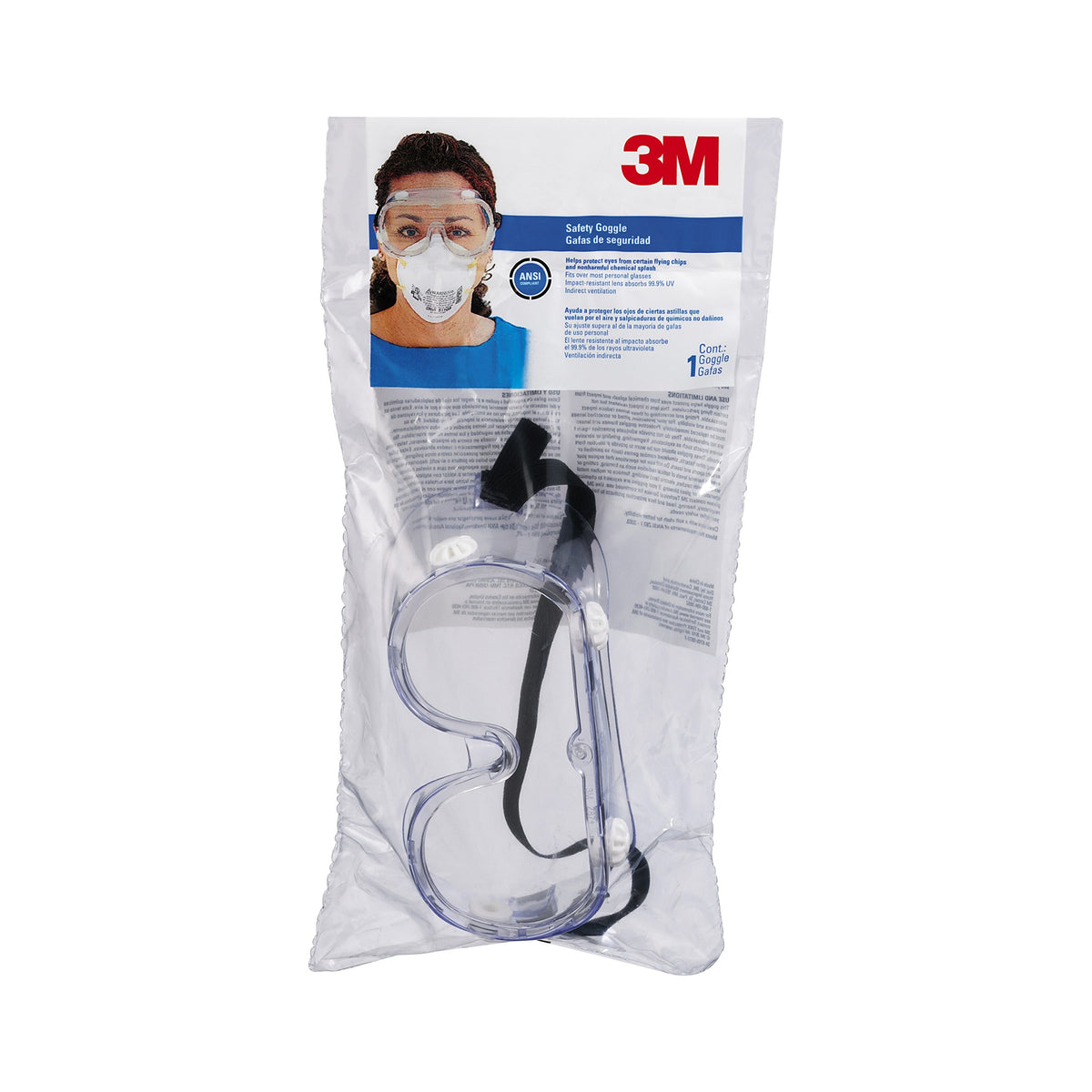 3M Safety Goggle 91252-8002S 1-Pack Clear
