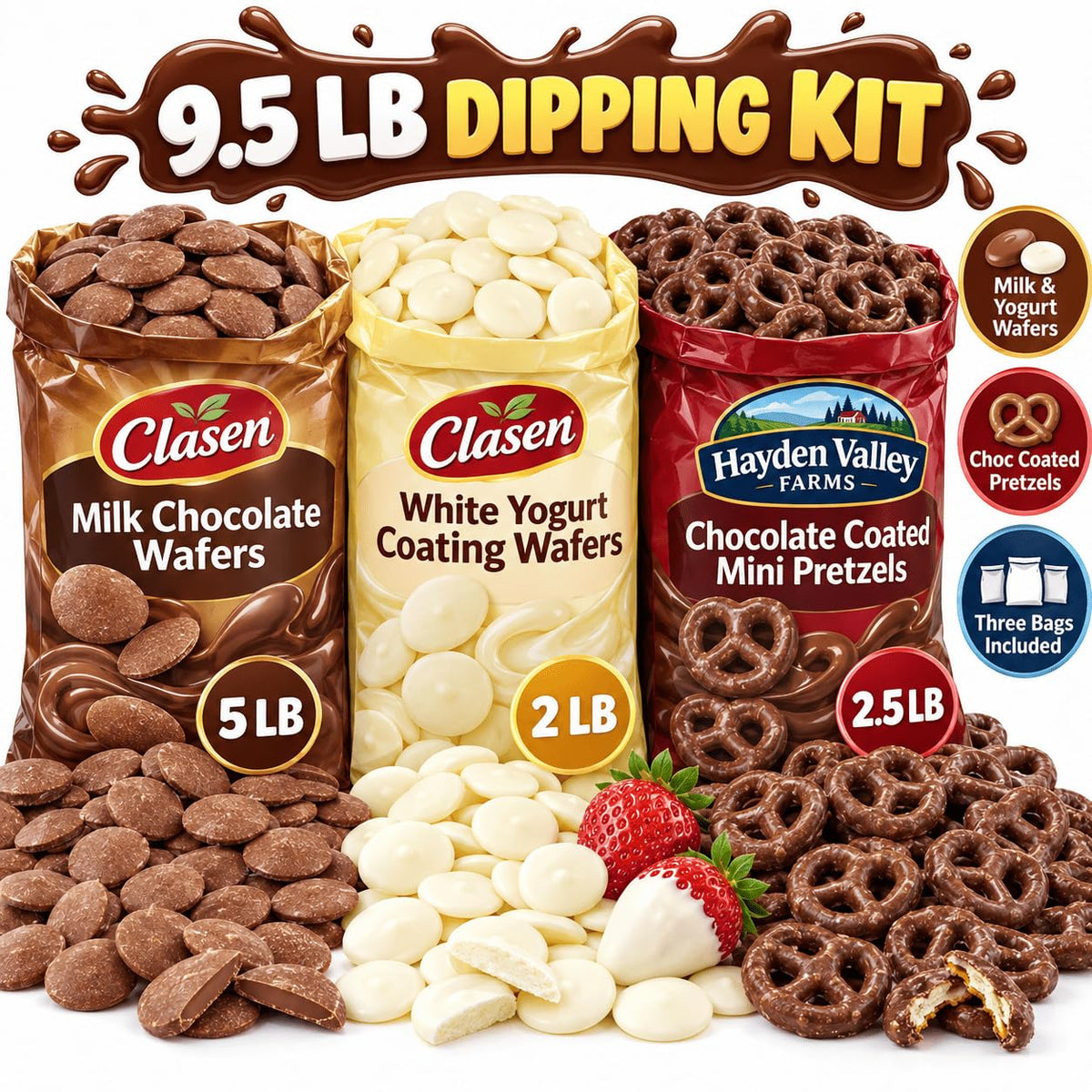 Clasen Milk Chocolate Melting Wafers Dipping Kit, 9.5lb