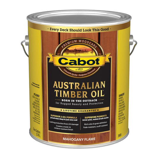 Cabot Australian Timber Oil Wood Stain Mahogany Flame 1 Gallon