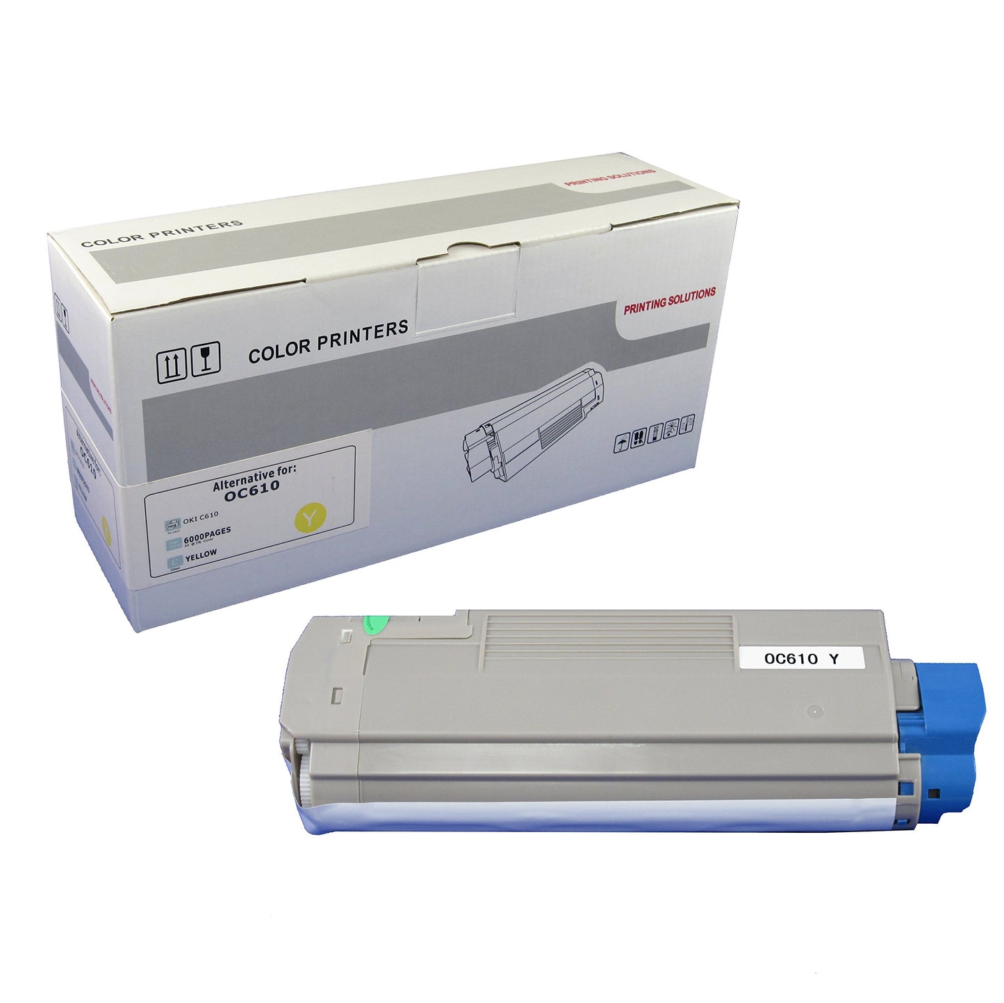 New OKI C610N Yellow Laser Printer Toner - 6,000 Page High Yeild - C610 C610N C610CDN C610DN C610DTN - 44315301