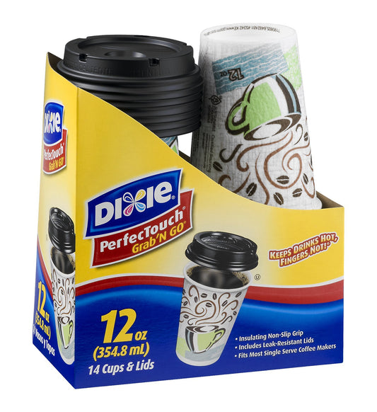 Dixie 12 oz Coffee Cups with Lids 14-Pack