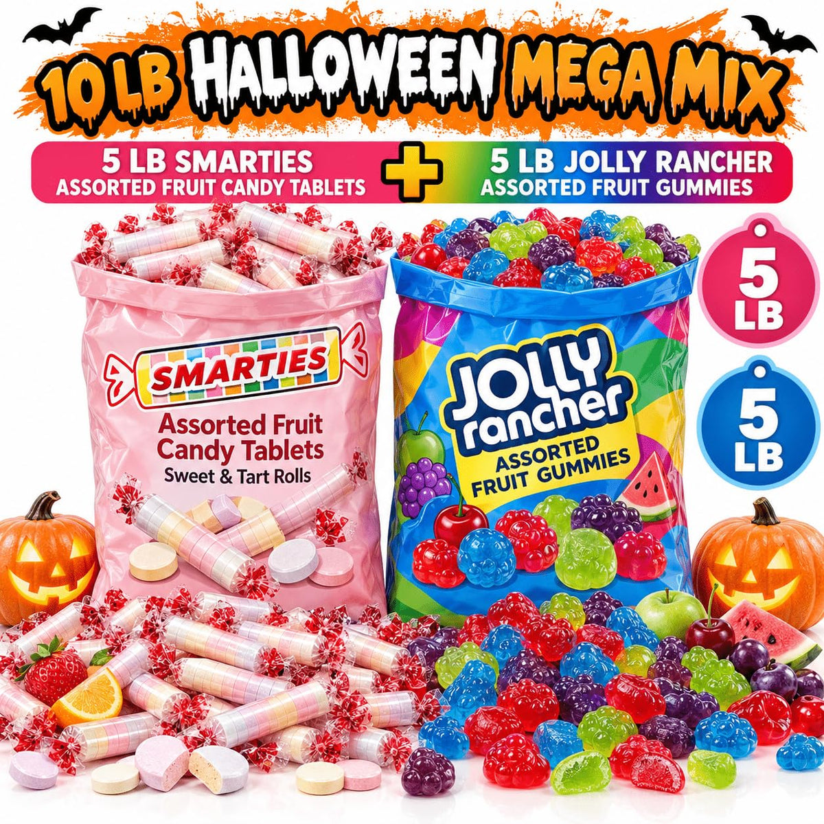 Smarties Candy Rolls Bulk Box 5 lb