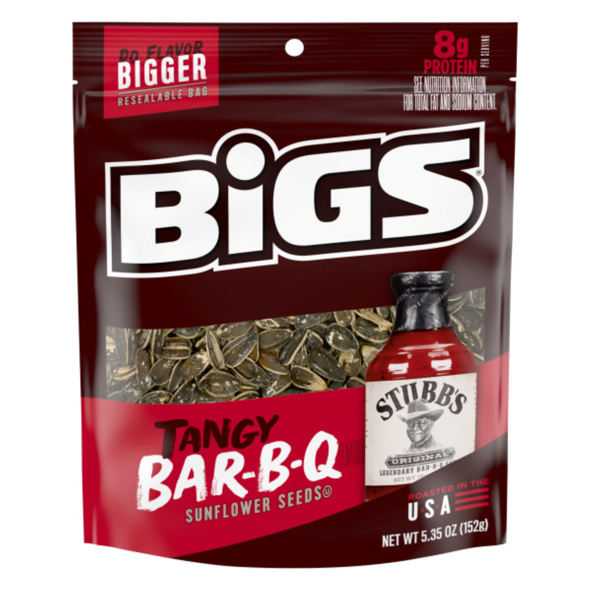 BIGS Sunflower Seeds Stubb’s BBQ 5.35 oz Pack of 8