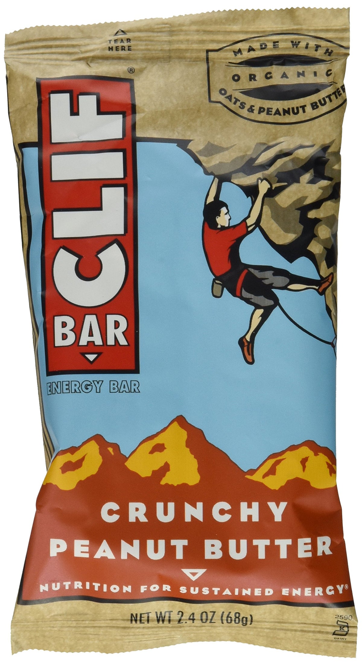 CLIF BAR Crunchy Peanut Butter Energy Bars 2.4oz 12-Pack