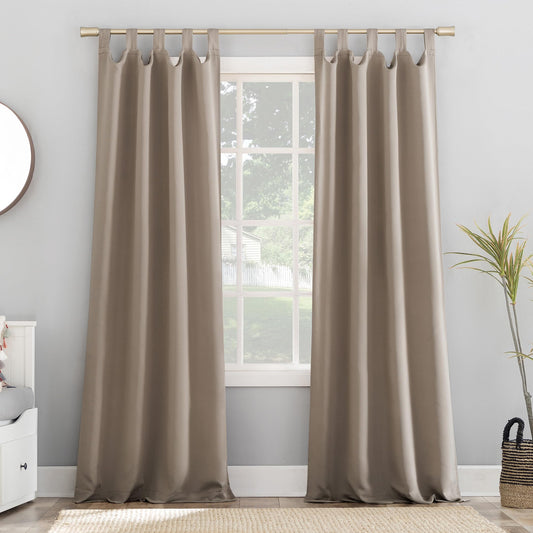 Sun Zero Easton Blackout Curtain Panel 40" x 95" Stone