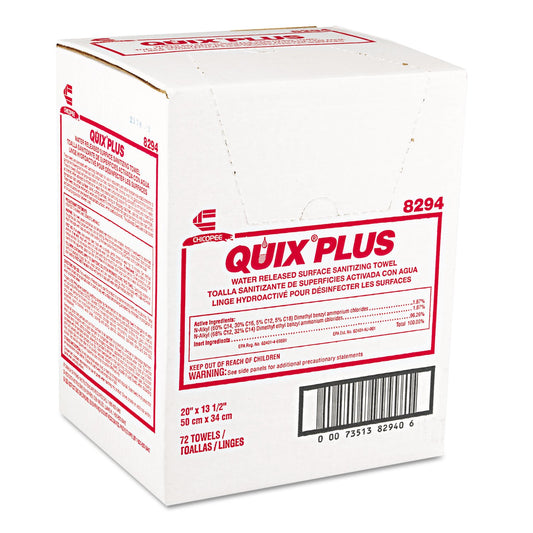 Chicopee Chix 8294 Quix Plus Disinfecting Towels 13.5 x 20 72/Carton